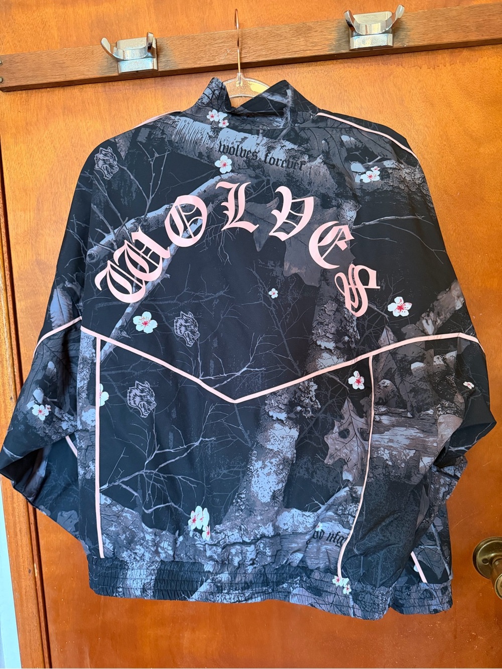 Darc Sport Black Windbreaker Bomber Jacket with Camo Cherry Blossom